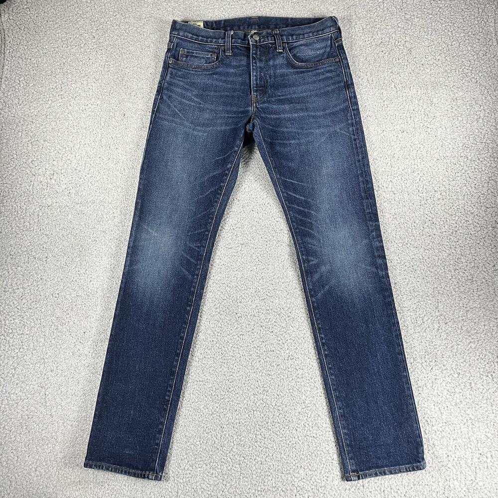 J Crew Jeans Mens 31x32 Blue 484 Kurabo Japanese Denim Stretch Straight Leg Slim